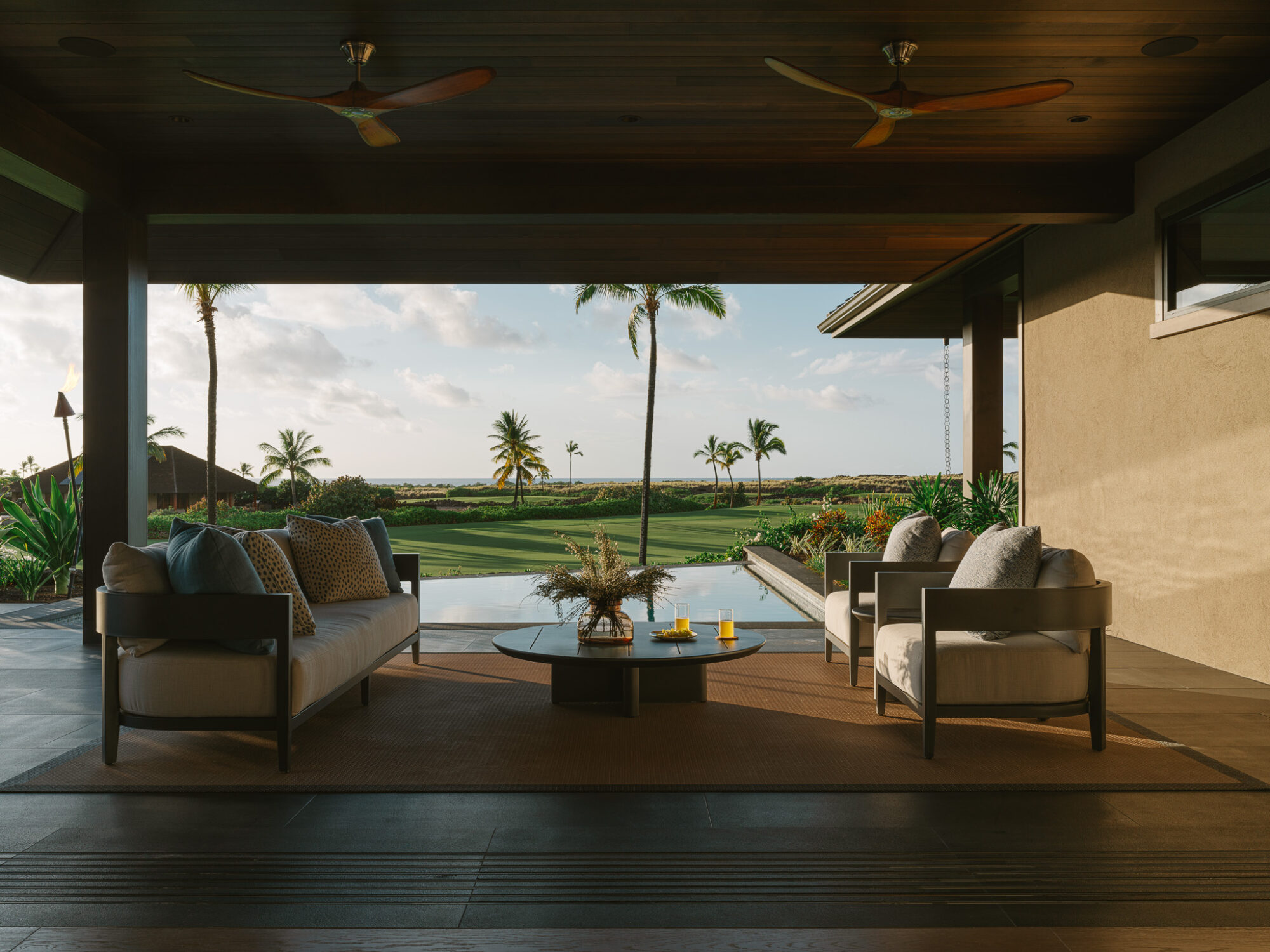 Interior Design for Luxury Semi-Custom Residence in Kohanaiki, Big Island, Hawai’i